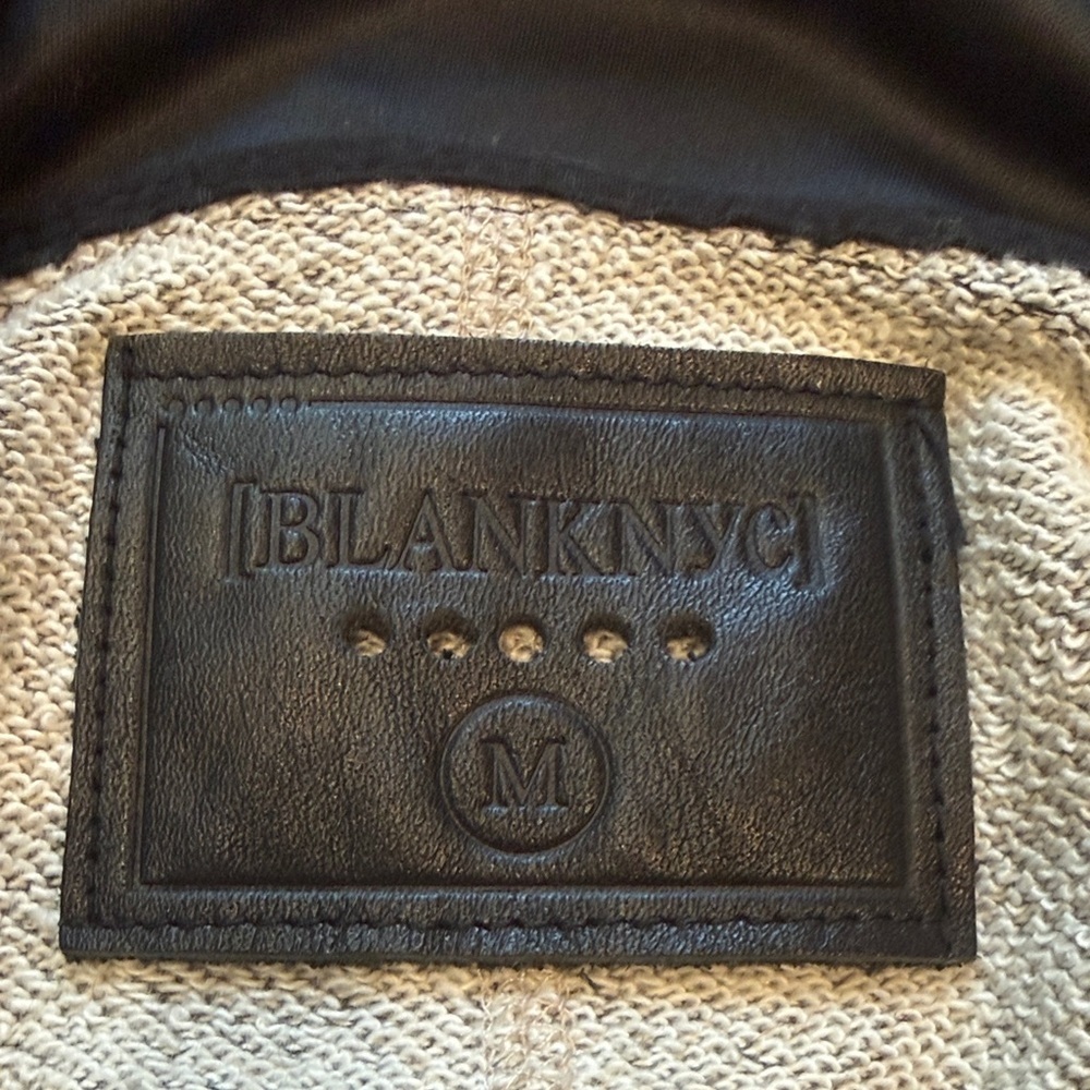 Blank NYC Faux Leather Moto Drape French Terry Wrap Jacket, Size M, FLAWED - Picture 8 of 14